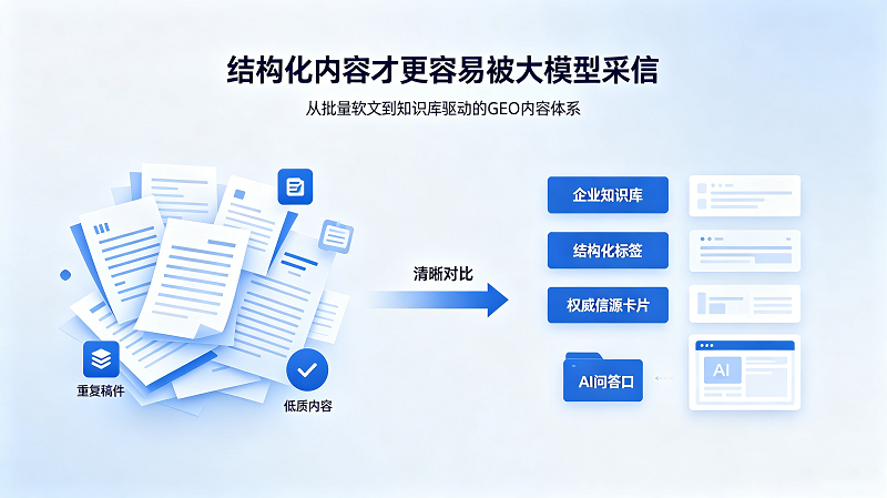 GEO 不是批量发软文！拆解真正能被大模型采信的结构化内容写法